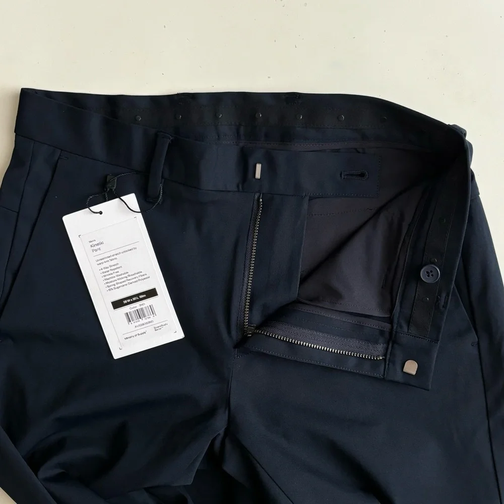 Ministry of Supply Kinetic Pant Navy 28x30 Slim Fit New Wrinkle Free